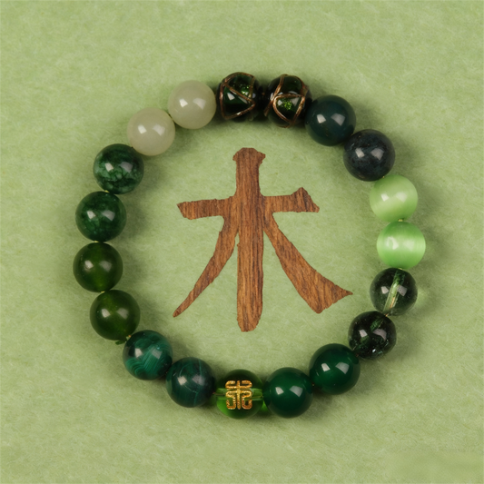 Green Agate Multi-Gem Bracelet - For Wood Zodiac